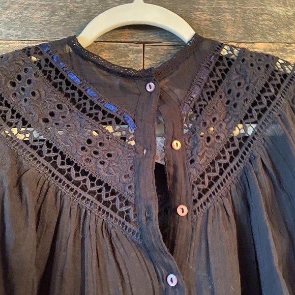 Free People Abigail Victorian Cotton Top S - Picture 11 of 12